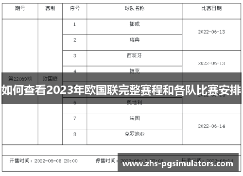 如何查看2023年欧国联完整赛程和各队比赛安排 如何查看2023年欧国联完整赛程和各队比赛安排